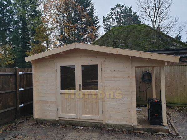 45+45mm Twinskin Kendal 4.5m x 2.5m Log Cabin